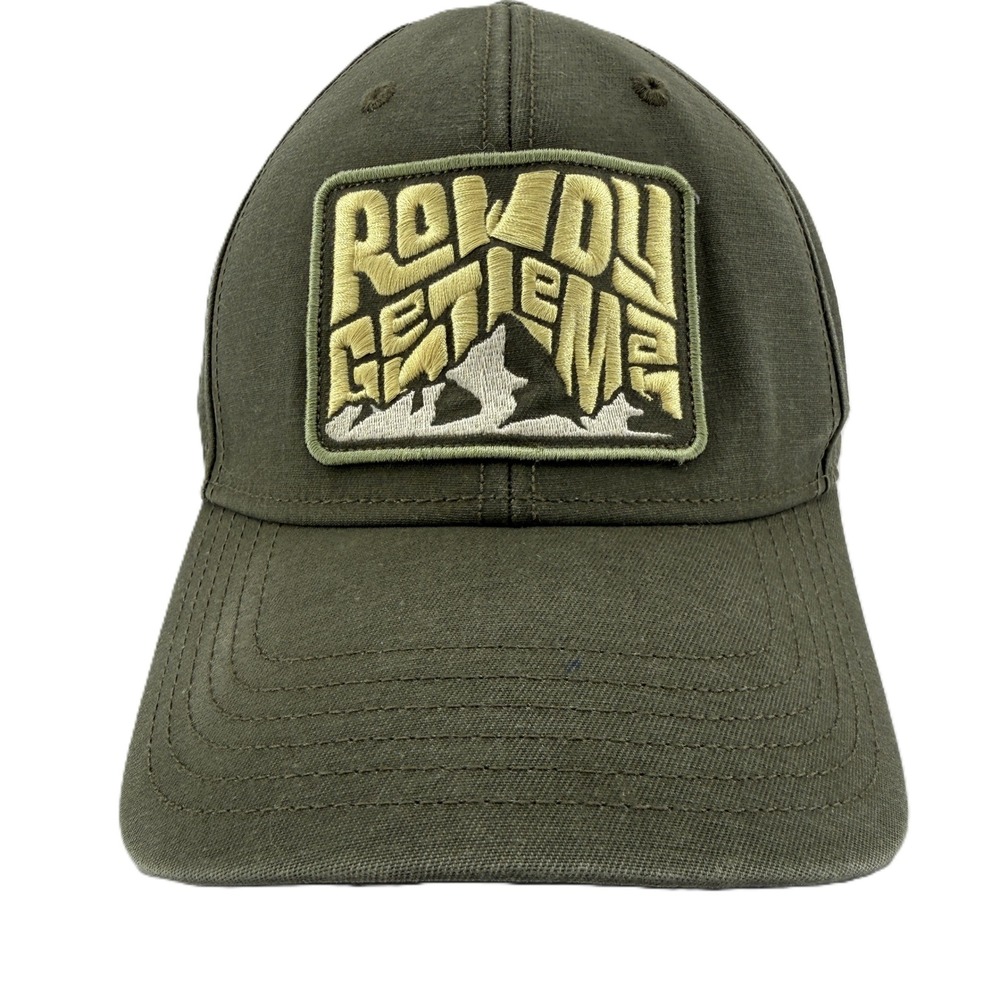 Rowdy Gentleman Hat Mens OSFA Olive Green Mountain Patch Snapback Cap